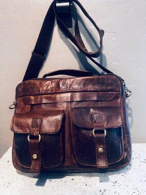 Rugged Leather Messenger Bag Satchel